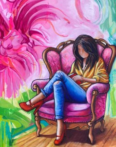 Rose Passion Cette ambiance vibrante semble raconter une histoire, celle d’une femme immergée dans ses pensées, perdue dans les pages d’un livre qui scintille sous ses doigts. Elle tourne les pages avec ferveur, chaque mot laissant vibrer son âme. Le récit la transporte, l’entraîne dans un tourbillon d'émotions, semblable au dynamisme des couleurs qui l’entourent. Dans ce fauteuil rose, elle n’est pas simplement en train de lire – elle explore, découvre et s’enflamme pour des mondes inconnus. C’est un tableau vivant où chaque détail compte, où chaque nuance raconte une émotion. Dans ce moment partagé entre elle et le livre, tout devient possible. Elle sourit, consciente que la passion peut éclore à tout instant, dans les pages d’un livre comme dans les éclats d’une couleur éblouissante. Rose passion, telle est cette scène, une ode à la vie et à ses contrastes, où la jeune femme, enveloppée dans un monde de couleurs vibrantes, trouve son essence, sa voix, et son éclat. Dans un monde où les couleurs se mêlent aux émotions, elle s'assoit dans son fauteuil fleuri, un écrin de douceur au milieu de l'immensité marine. Les vagues murmurent des secrets aux coquillages, tandis que le ciel s’embrase d’une palette de rose, telle une toile vivante qui danse avec le vent. Elle lève le regard, et dans cette lueur d’un crépuscule tendre, elle puise un apaisement comme si chaque souffle l'apportait plus près d'une paix intérieure insaisissable,. Le rose enveloppe son cœur d’un cocon rassurant. Chaque nuance rappelle des souvenirs d'amitié, d’amour et de rêves. À cet instant, assise là, elle se sent légère, comme si toutes les inquiétudes du monde s’étaient évanouies, laissant place à une douce sérénité. C’est une promesse de bien-être, un souffle qui effleure son âme. Chaque pétale de fleur sur son fauteuil semble lui murmurer que la vie est belle, qu’elle vaut la peine d’être vécue avec passion et douceur. Dans cette harmonie de rose, elle trouve la beauté dans la simplicité, se remémorant que chaque instant, même le plus insignifiant, peut devenir une œuvre d'art, une expression de joie. Elle rêve, les yeux rivés vers cet horizon rose, où le ciel semble embrasser la mer dans un élan de tendresse infinie. C’est là, dans ce tableau vivant, qu’elle saisit la magie des instants éphémères. Elle se perd dans des pensées fleuries, des espoirs lumineux, des promesses d'avenir. Dans ce fauteuil fleuri, en face de ce ciel coloré, elle prend conscience que sa vie est un chef-d'œuvre, une toile qu’elle peint chaque jour avec les nuances de l'amour et de la beauté.