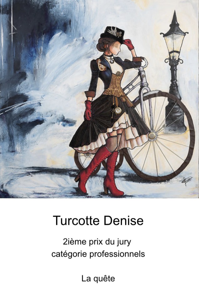 La quête — tableau de Denise Turcotte, 2ième prix du jury catégorie professionnels, Blainville Art mars 2026